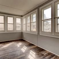 Sunroom with vinyl plank flooring