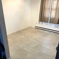 Room with a newly installed tile floor